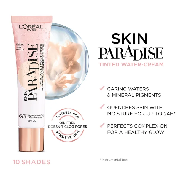 L’Oréal Paris Skin Paradise SPF20 Tinted Water-Cream 30ml (Various Shades) 4 L’Oréal Paris Skin Paradise SPF20 Tinted Water-Cream 30ml (Various Shades) - Image 2