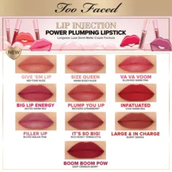 Too Faced Lip Injection Demi-Matte Liquid Lipstick 3ml (Various Shades) -Fashion Cosmetics Store 13033590 3574884765624456