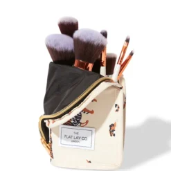 The Flat Lay Co. Standing Brush Case - Beige Tigers -Fashion Cosmetics Store 13308353 1225045693089095