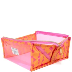 The Flat Lay Co. Open Flat Makeup Jelly Box Bag - Pink Dribbles On Orange 10 The Flat Lay Co. Open Flat Makeup Jelly Box Bag - Pink Dribbles On Orange -Fashion Cosmetics Store 13834086 3084964326686657