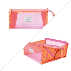 The Flat Lay Co. Open Flat Makeup Jelly Box Bag - Pink Dribbles On Orange 9 The Flat Lay Co. Open Flat Makeup Jelly Box Bag - Pink Dribbles On Orange -Fashion Cosmetics Store 13834086 7244964326584009