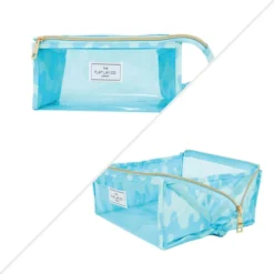 The Flat Lay Co. Open Flat Makeup Jelly Box Bag - Blue Drips -Fashion Cosmetics Store 13834088 1904964328374100