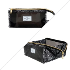 The Flat Lay Co. Open Flat Makeup Jelly Box Bag - Black Tropical 8 The Flat Lay Co. Open Flat Makeup Jelly Box Bag - Black Tropical -Fashion Cosmetics Store 13834089 1924964329340214