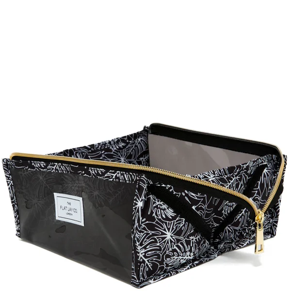 The Flat Lay Co. Open Flat Makeup Jelly Box Bag - Black Tropical 5 The Flat Lay Co. Open Flat Makeup Jelly Box Bag - Black Tropical - Image 3