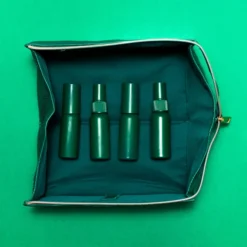 The Flat Lay Co. Open Flat Makeup Box Bag - Bottle Green Leather Monochrome -Fashion Cosmetics Store 13834103 1344982480080326
